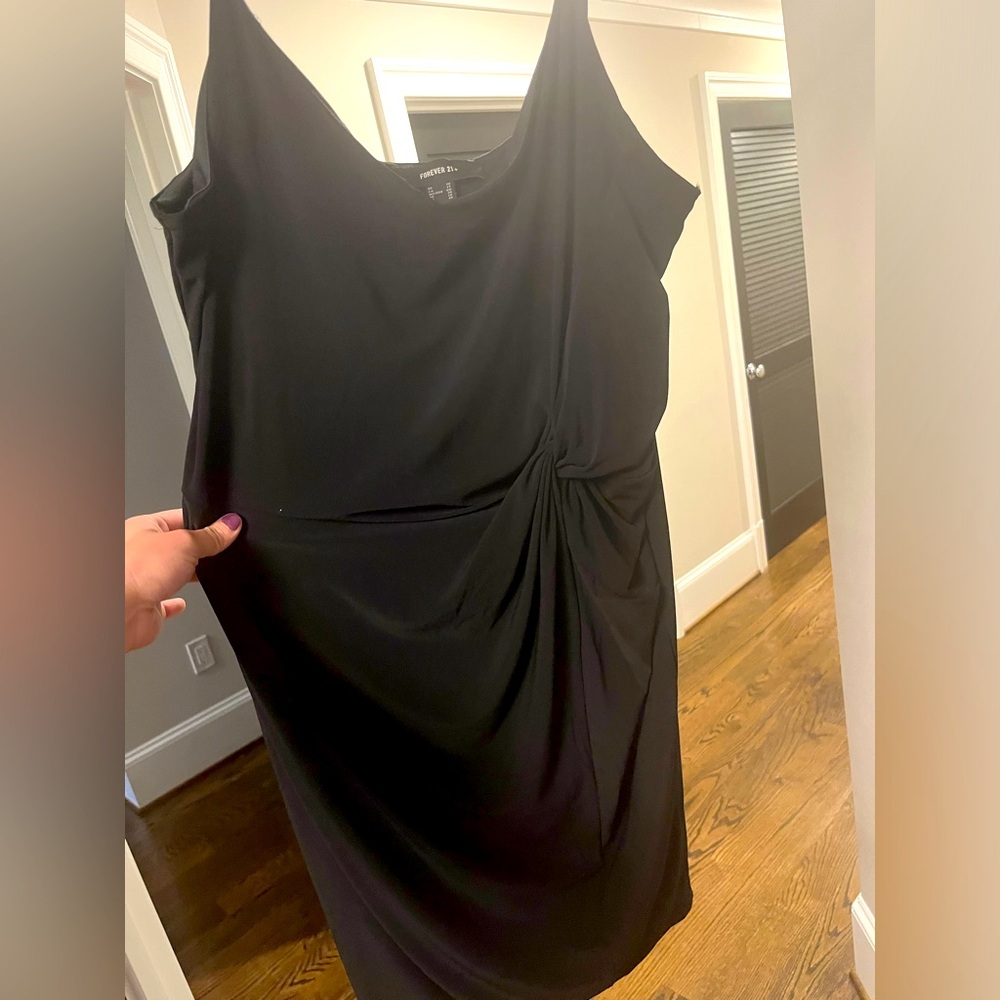 Black Cocktail or Casual Dress, Knee Length Black Dress